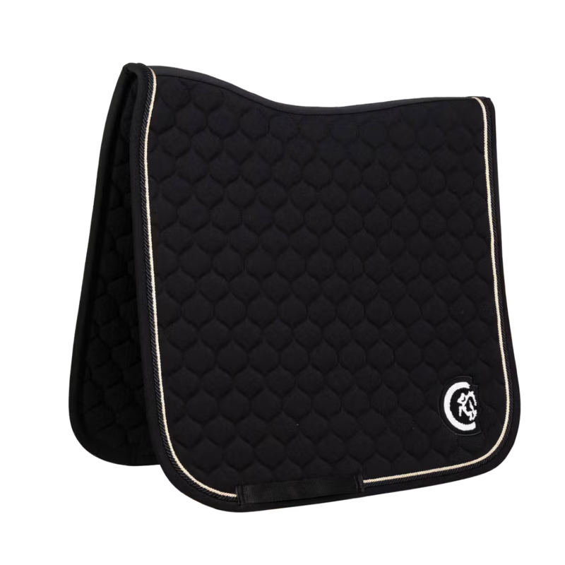 Kentucky Onion Quilt 3D Logo Dressage Saddlepad Full - Black-3