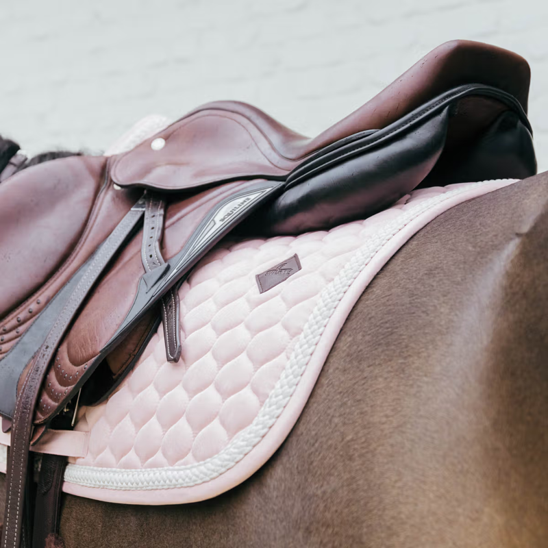 Kentucky Show Jumping Saddlepad with Plaited Cord Full - Light Rose-2