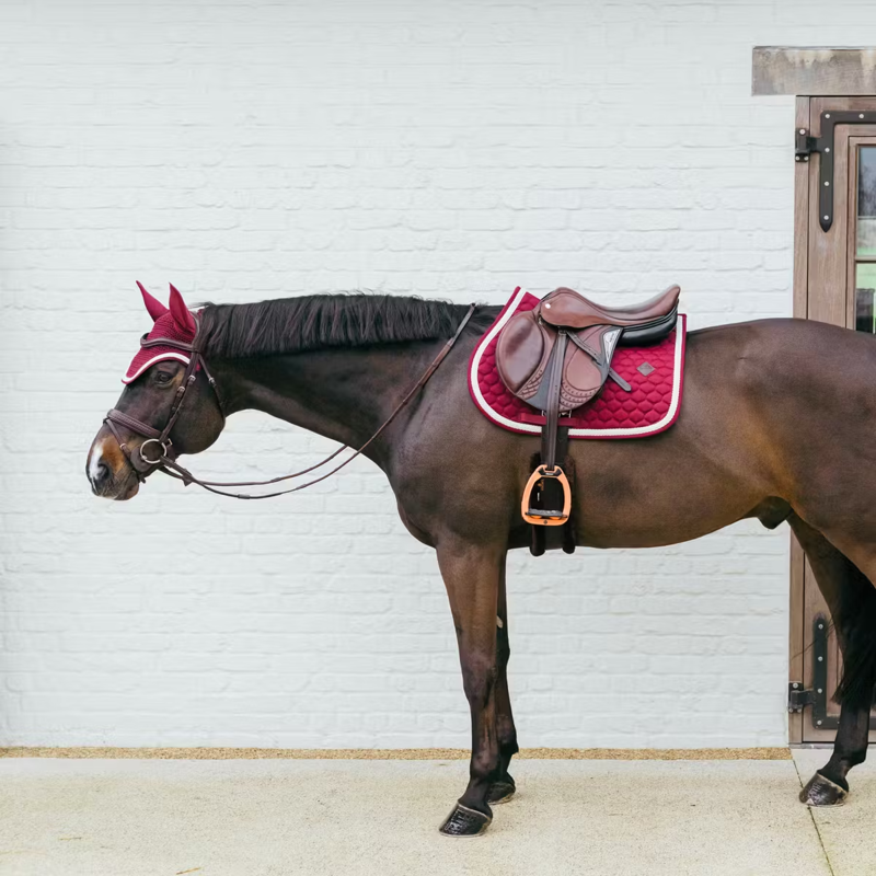 Kentucky Show Jumping Saddlepad with Plaited Cord Full - Bordeaux-3
