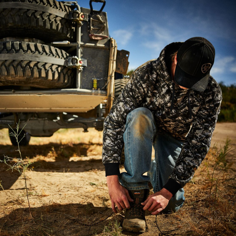 Ariat Men's Rebar Workman Graphic Hoodie - Camo/Grey-8