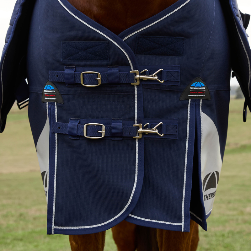 WeatherBeeta ComfiTec Ultra Detach-A-Neck 360g Turnout Rug - Navy-7
