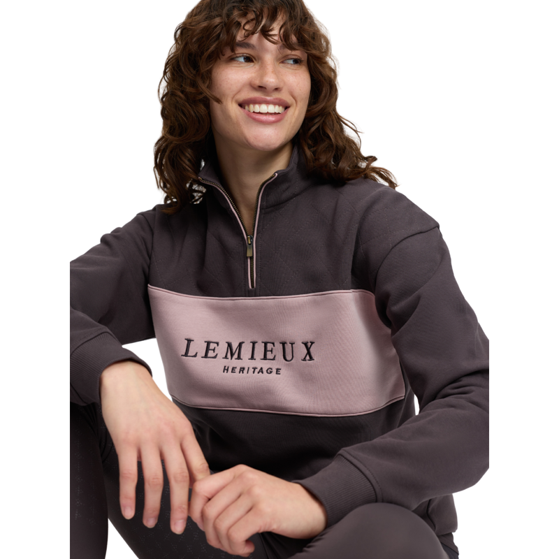 LeMieux Heritage Quarter Zip Sweat - Cocoa-2