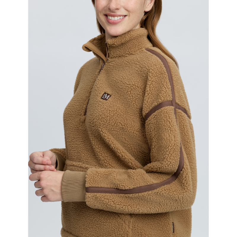 LeMieux Avery Teddy Quarter Zip Fleece - Caramel-3