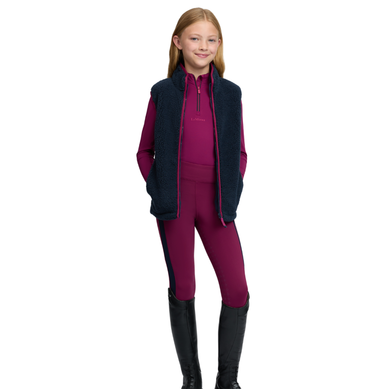 LeMieux Young Rider Trinity Teddy Gilet - Navy-3