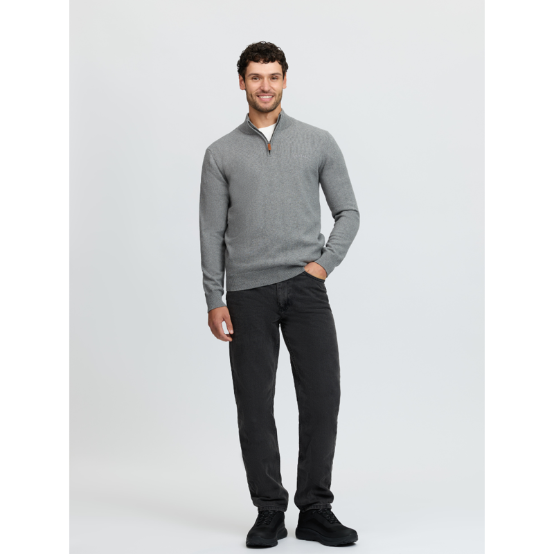 LeMieux Men's Quarter Zip Knit - Grey-4