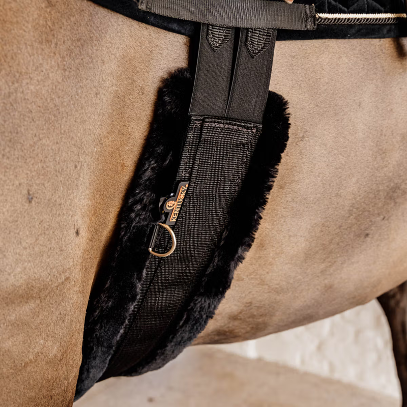 Kentucky Sheepskin Elasticated Girth - Black-3