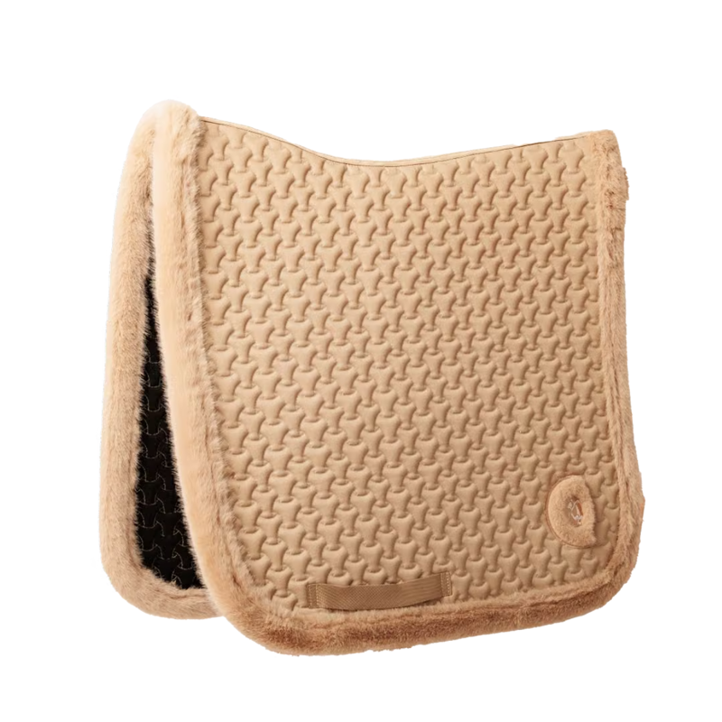 Kentucky Fake Fur Plaited Quilt Dressage Saddlepad Full - Beige