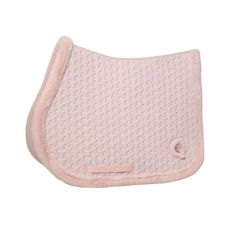 Kentucky Fake Fur Plaited Quilt Jumping Saddlepad Full - Old Rose-3