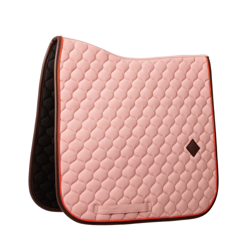 Kentucky Onion Quilt Neon Leather Dressage Saddlepad Full - Old Rose-3