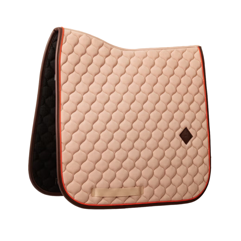Kentucky Onion Quilt Neon Leather Dressage Saddlepad Full - Beige-3