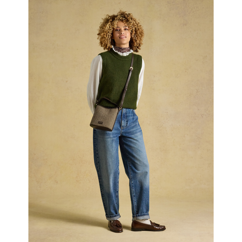 Joules Bucket Bag - Neutral Herringbone-6