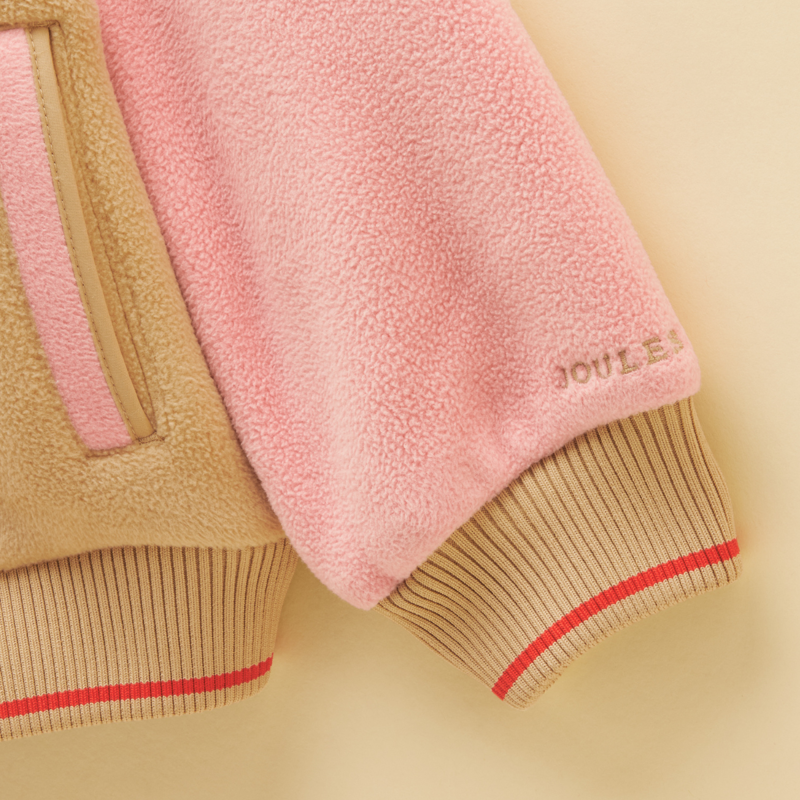 Joules Girl's Camden Fleece Bomber Jacket - Pink-4
