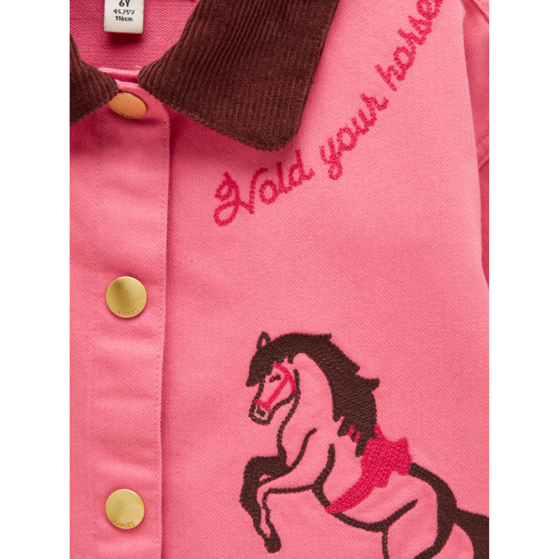 Joules Girls' Langley Embroidered Item Jacket - Pink-3