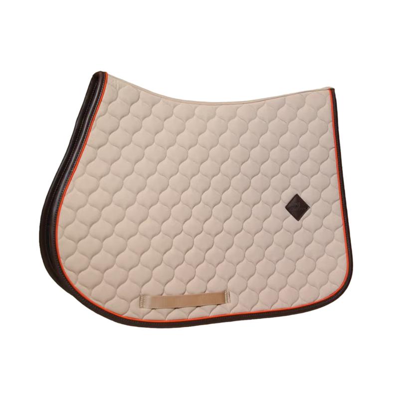 Kentucky Onion Quilt Neon Leather Jumping Saddlepad Full - Beige-3