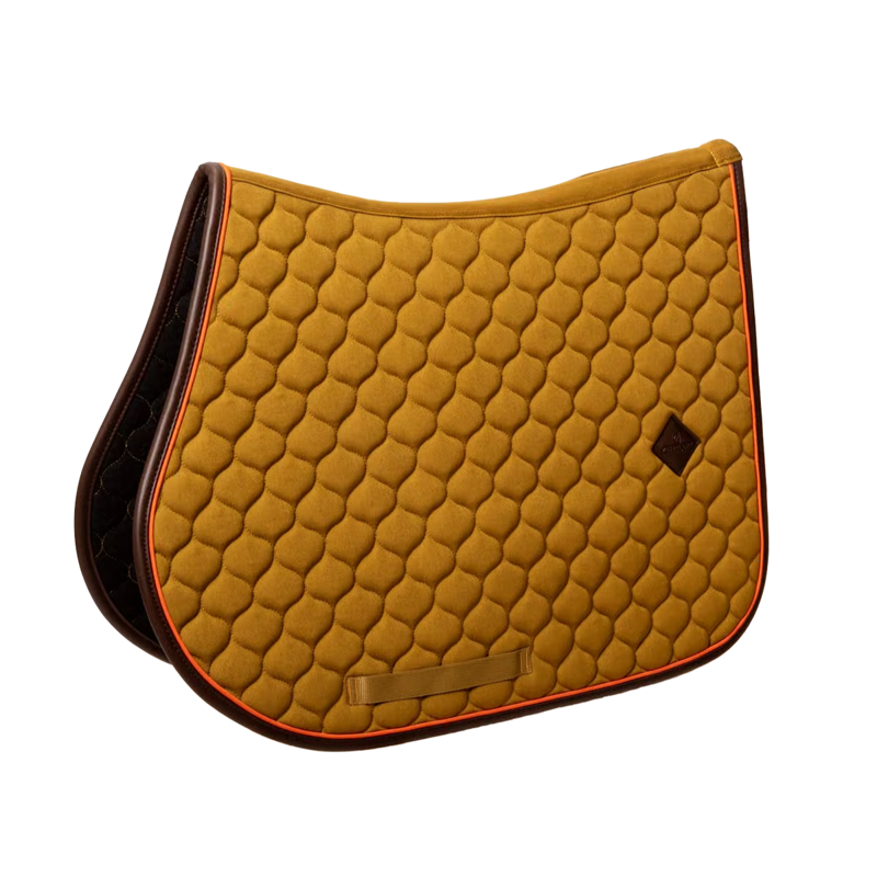 Kentucky Onion Quilt Neon Leather Jumping Saddlepad Full - Khaki-3