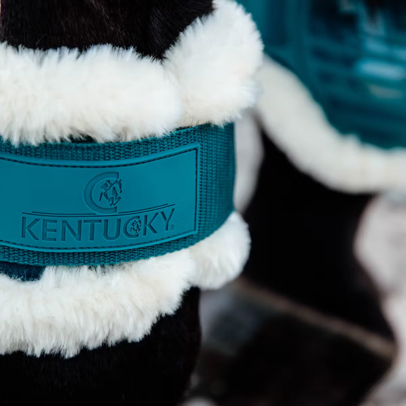 Kentucky Vegan Sheepskin Young Horse Fetlock Boots - Emerald-3