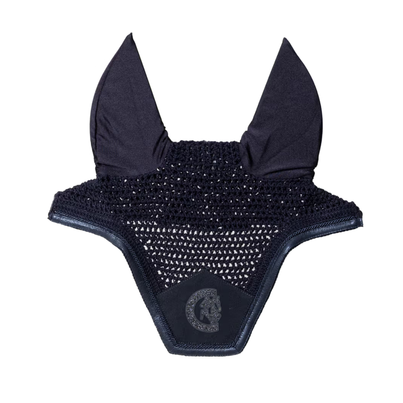 Kentucky Glitter Sparkling Wellington Fly Veil Full - Navy-3