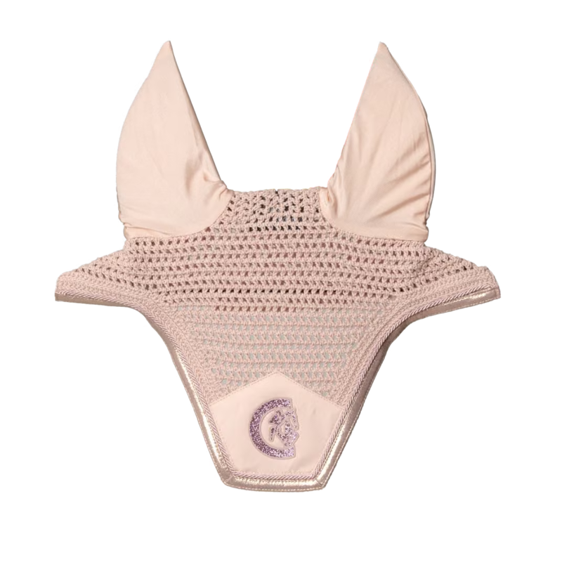 Kentucky Glitter Sparkling Wellington Fly Veil Full - Old Rose-3