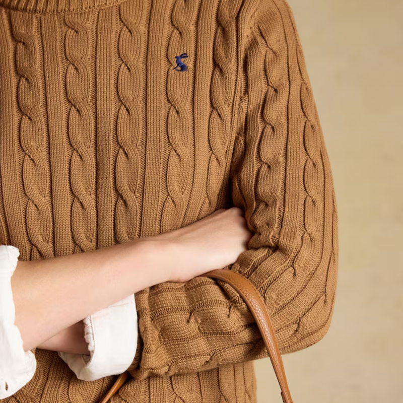 Joules Ladies Classic Cable Jumper - Camel-3