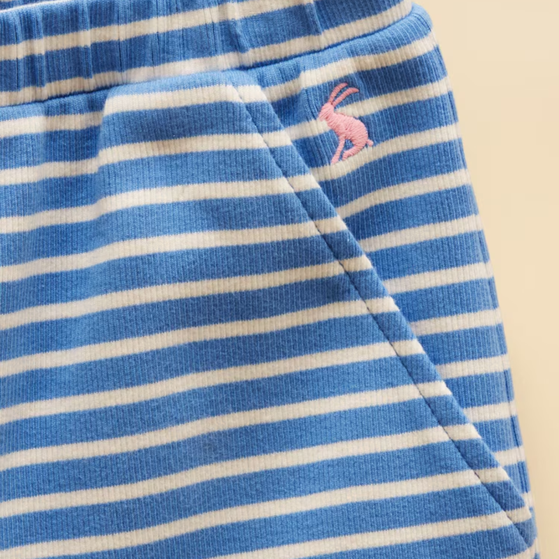 Joules Girls' Sophie Rib Frill Leggings - Blue Stars-3