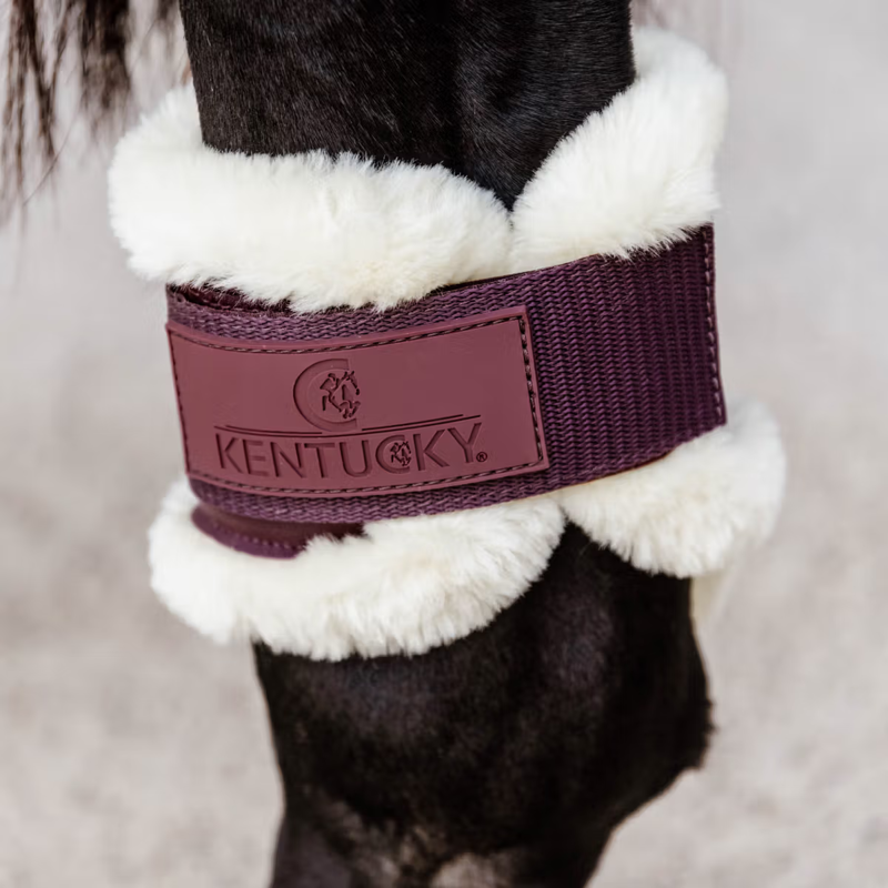Kentucky Vegan Sheepskin Young Horse Fetlock Boots - Bordeaux-3