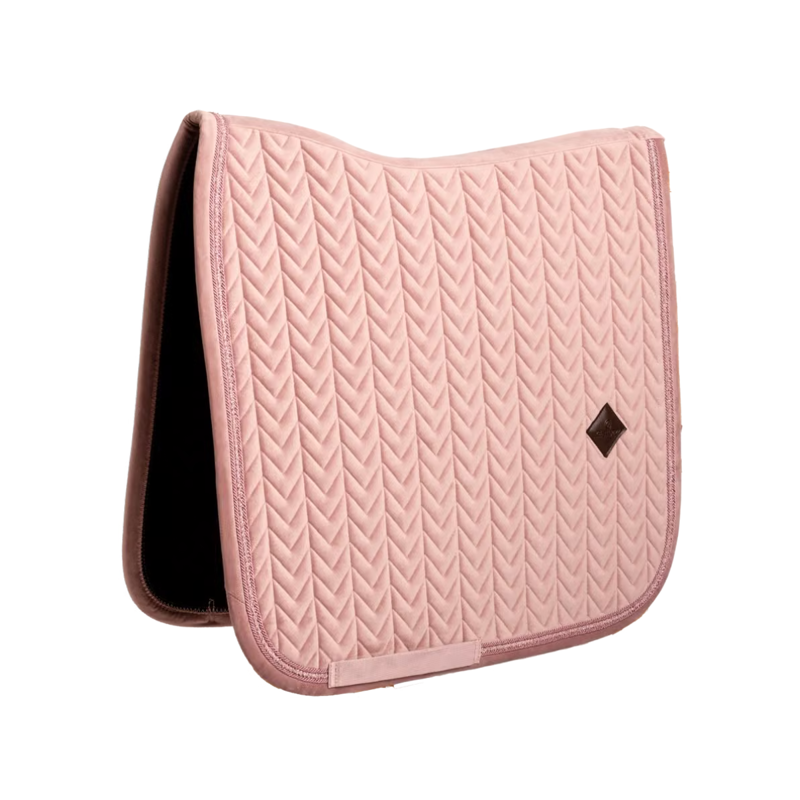 Kentucky Mini Pearls Velvet Dressage Saddlepad Full - Old Rose-3