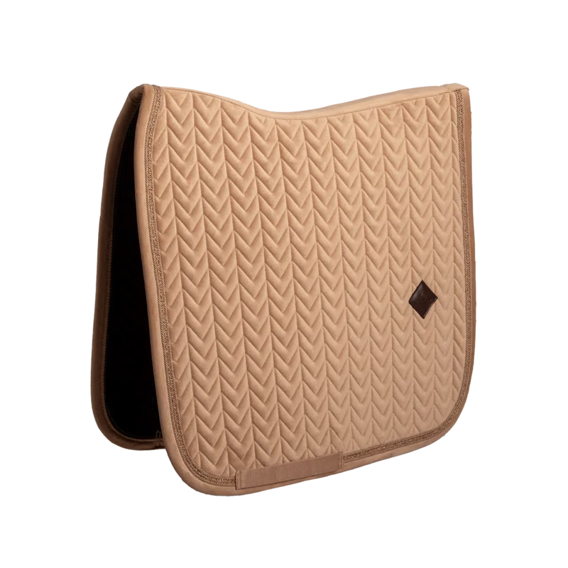 Kentucky Mini Pearls Velvet Dressage Saddlepad Full - Beige-4