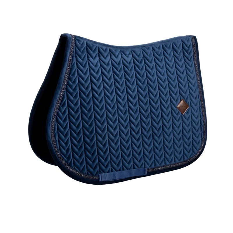 Kentucky Mini Pearls Velvet Show Jumping Saddlepad - Navy-3