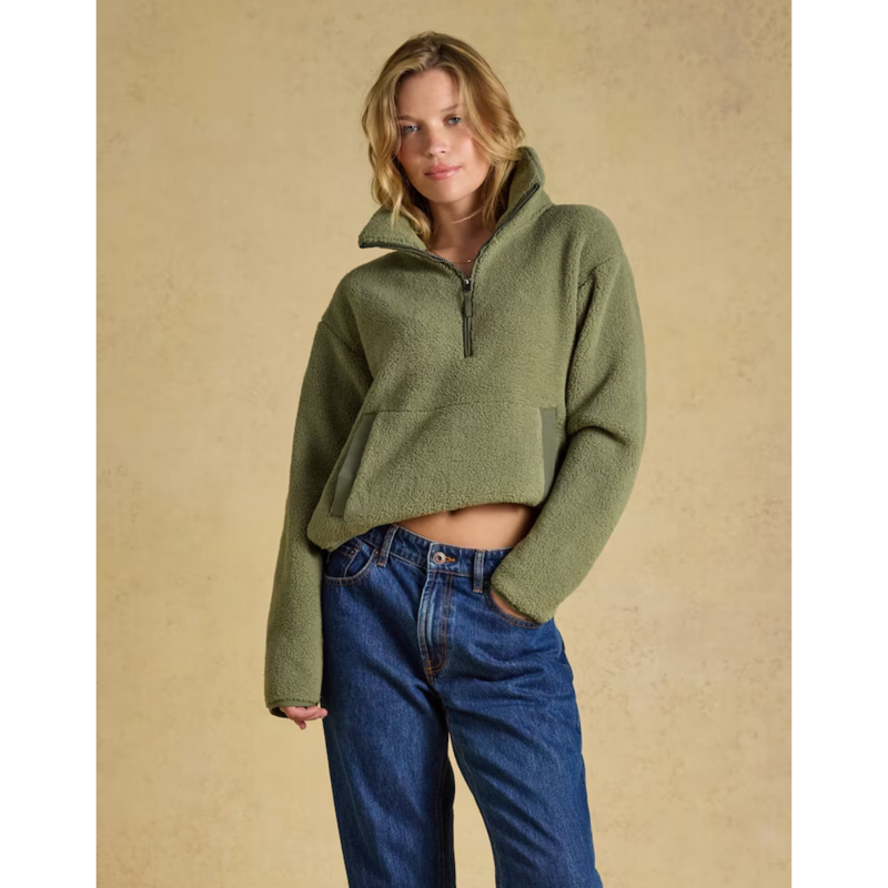 Joules Ladies Short Tilly Fleece - Olive Green-2