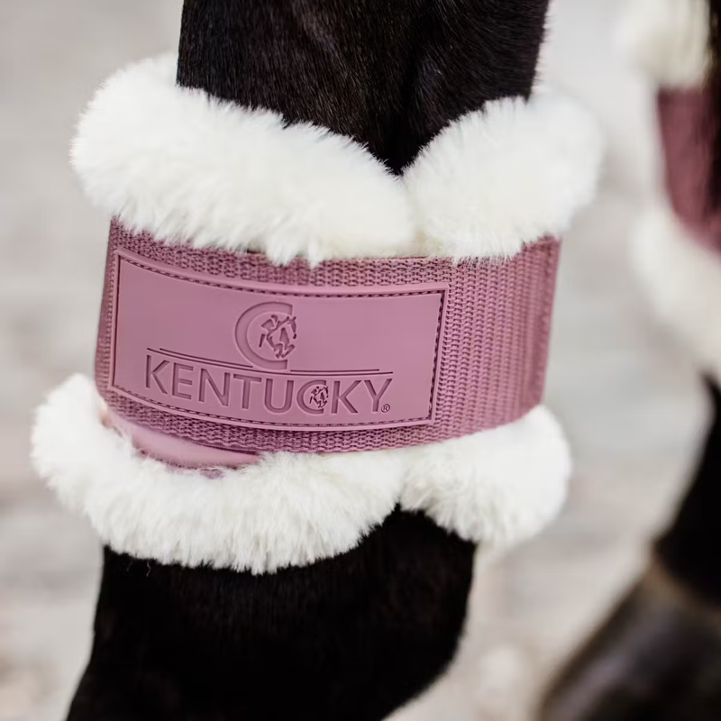 Kentucky Vegan Sheepskin Young Horse Fetlock Boots - Old Rose-3