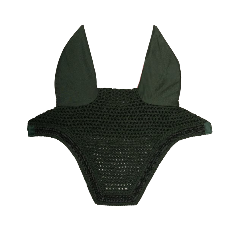 Kentucky Mini Pearls Velvet Wellington Fly Veil Full - Pine Green-3
