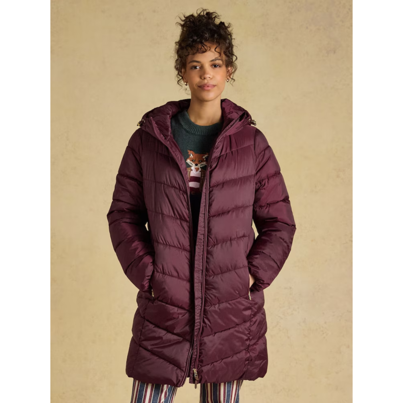 Joules Ladies Moorsdale Coat - Port-1