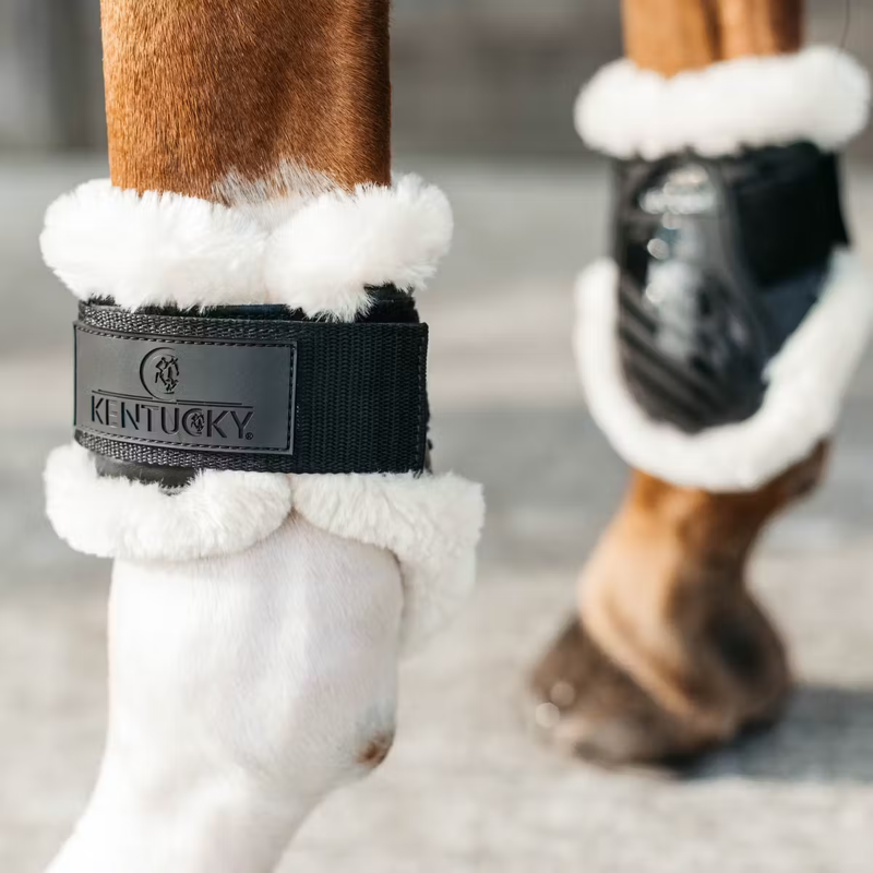 Kentucky Vegan Sheepskin Young Horse Fetlock Boots - Black-3