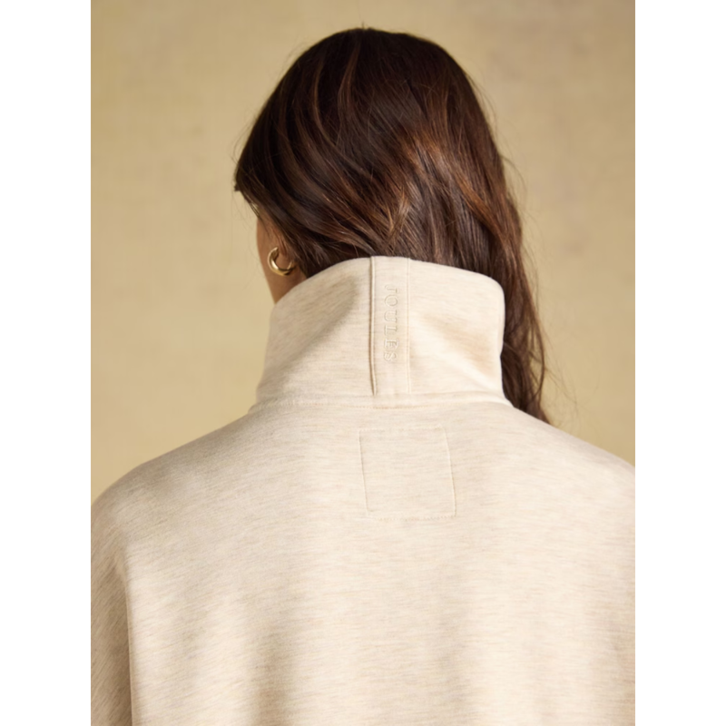 Joules Ladies Luxe Club Half Zip Sweater - Oat-5