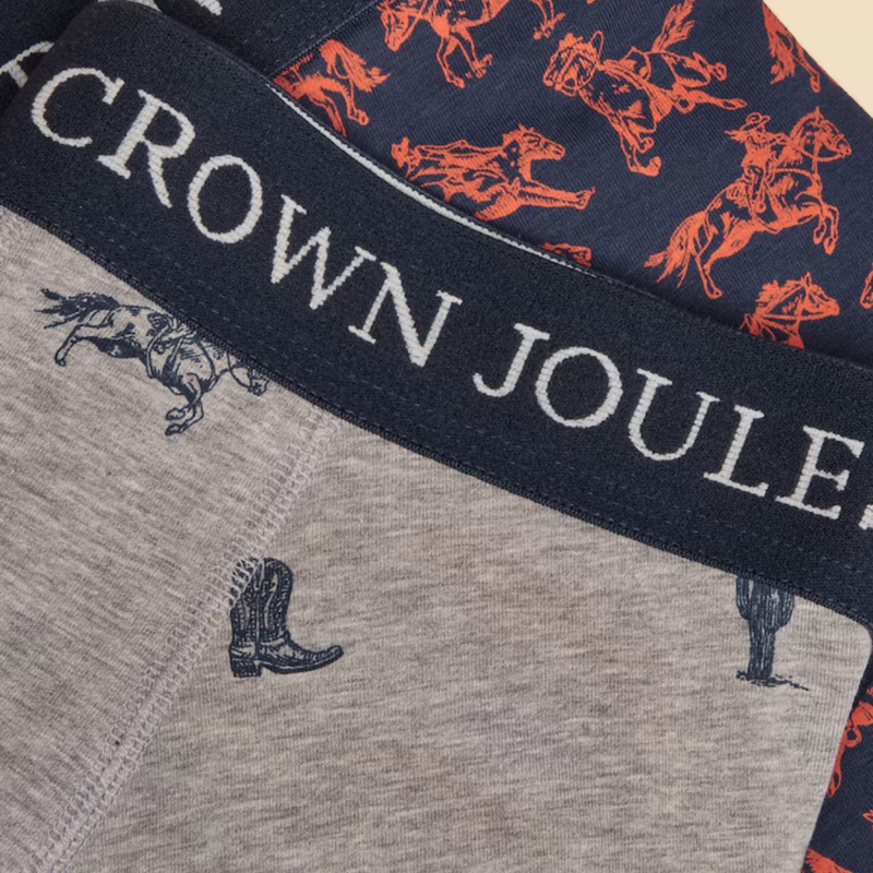 Joules Men's Crown Joules 2 Pack Boxers - Grey/Navy-3