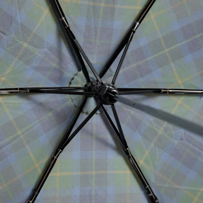 Joules Ladies Umbrella - Blue/Green Check-3