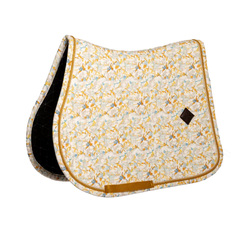 Kentucky Velvet Spring Leaves Whispers Printing Jumping Saddlepad - Brown/White-3