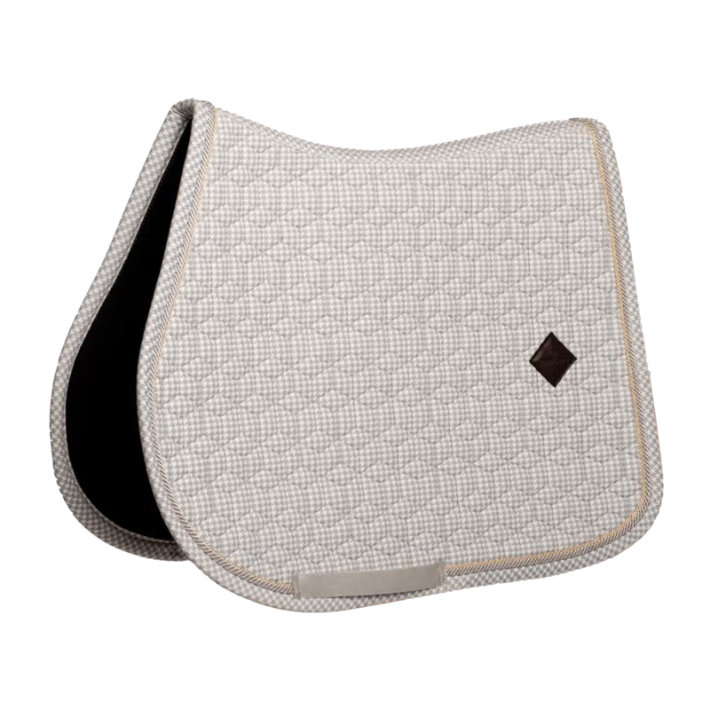 Kentucky Velvet Pied-De-Poule Printing Jumping Saddlepad - Grey/White-3