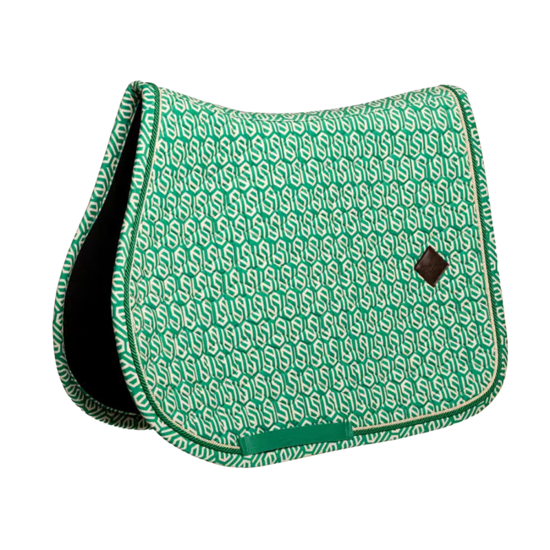 Kentucky Velvet Maze Cipher Printing Jumping Saddlepad - White/Green-3