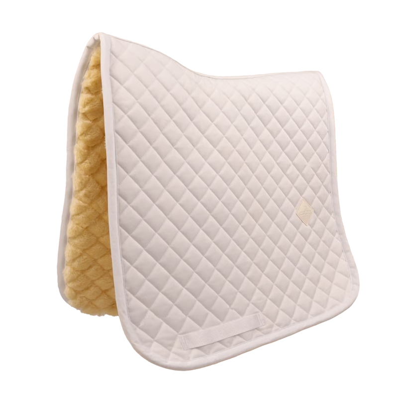 Kentucky Sheepskin Skin Friendly Diamond Dressage Saddlepad Full - White-3