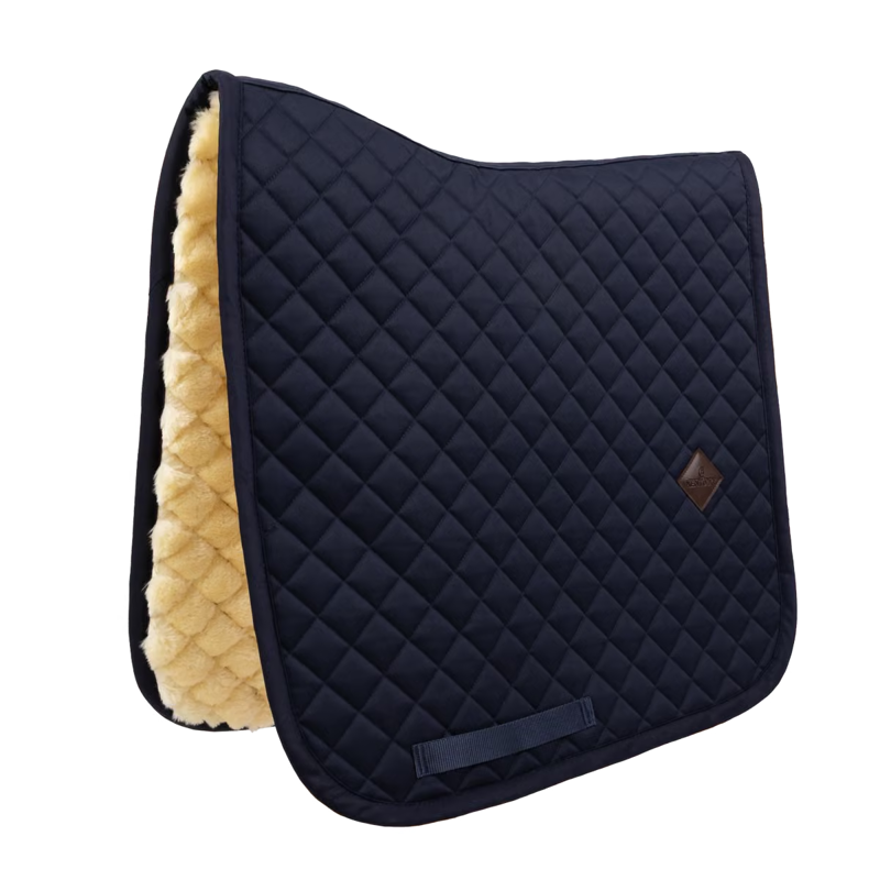 Kentucky Sheepskin Skin Friendly Diamond Dressage Saddlepad Full - Navy-3