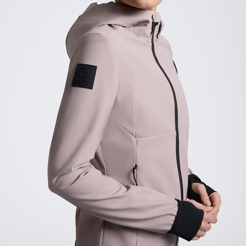 Cavalleria Toscana Women's Thermal Hooded Performance Softshell Jacket - Cipria-1