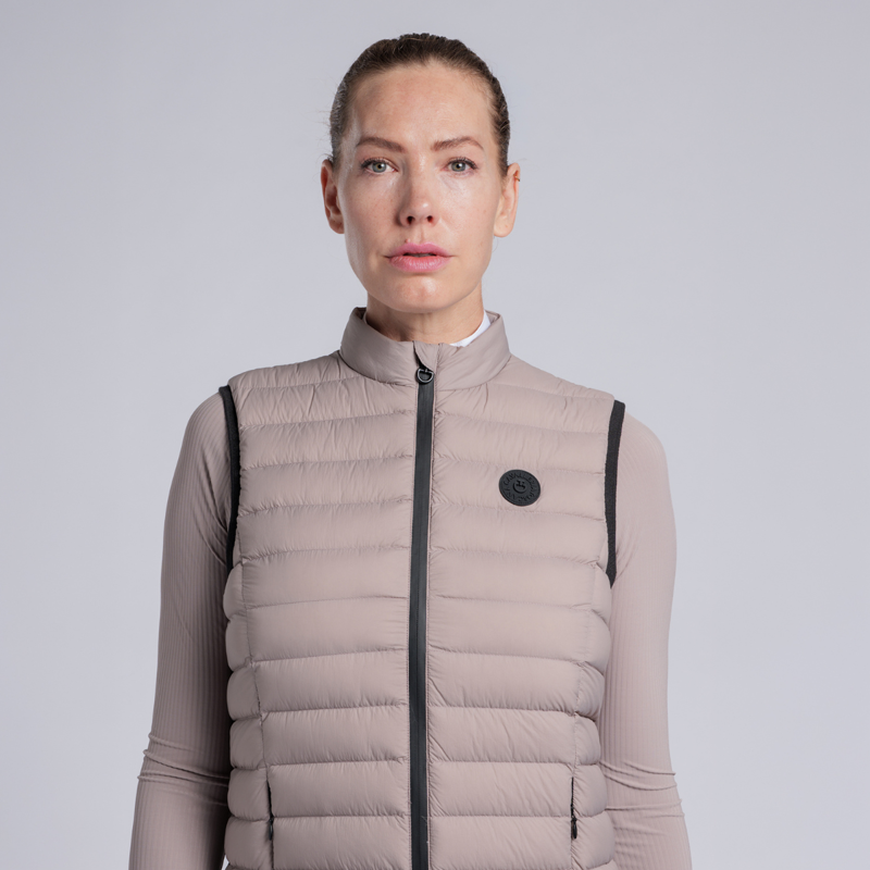 Cavalleria Toscana Women's Lightweight Comfort Nylon Gilet - Cipria-1
