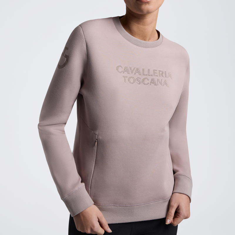Cavalleria Toscana Women's Technical Crew Neck Hoodie - Cipria-1