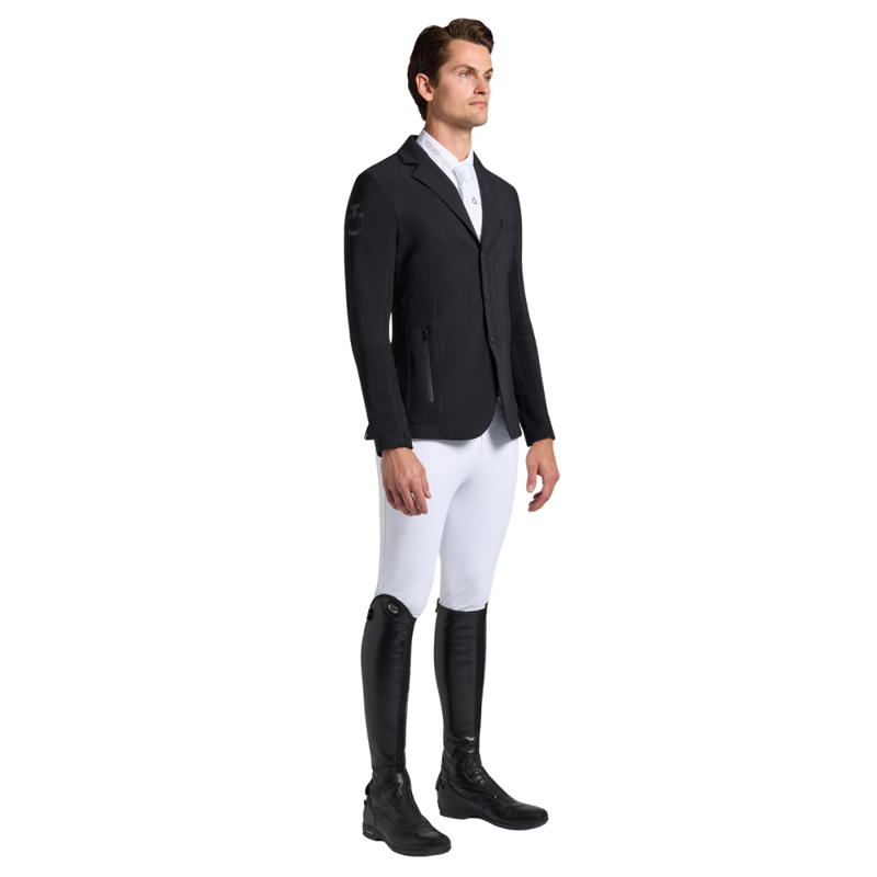 Cavalleria Toscana Men's R-EVO Light Tech Knit Zip Competition Jacket - Black