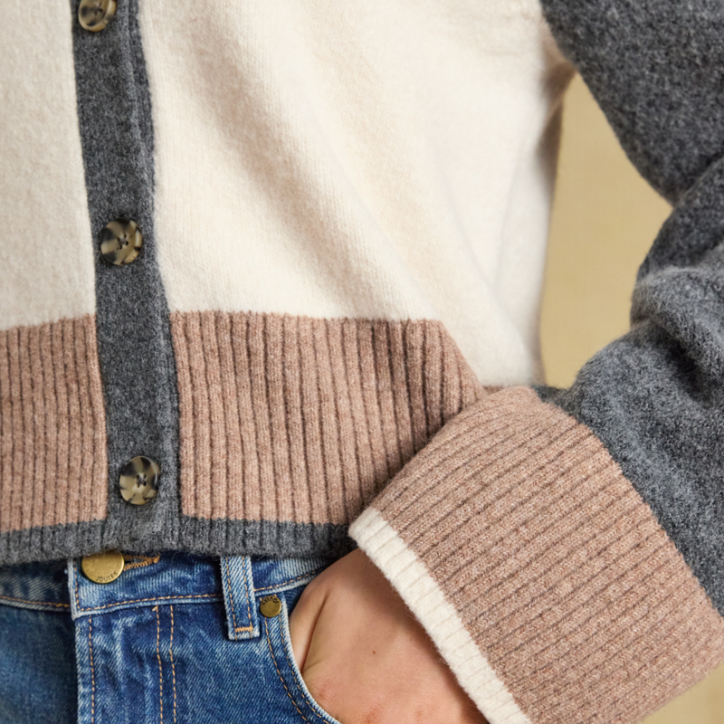 Joules Ladies Nora Cardigan - Brown-5