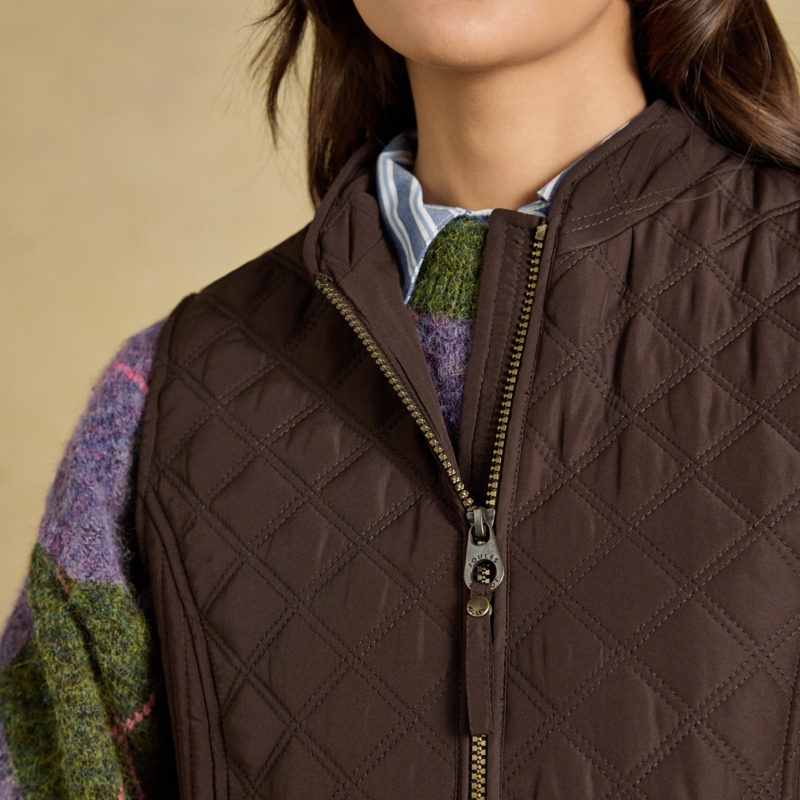 Joules Ladies Minx Gilet - Chocolate Brown-4