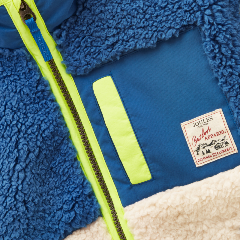 Joules Boys' Billy Full Zip Fleece - Cream/Blue-3