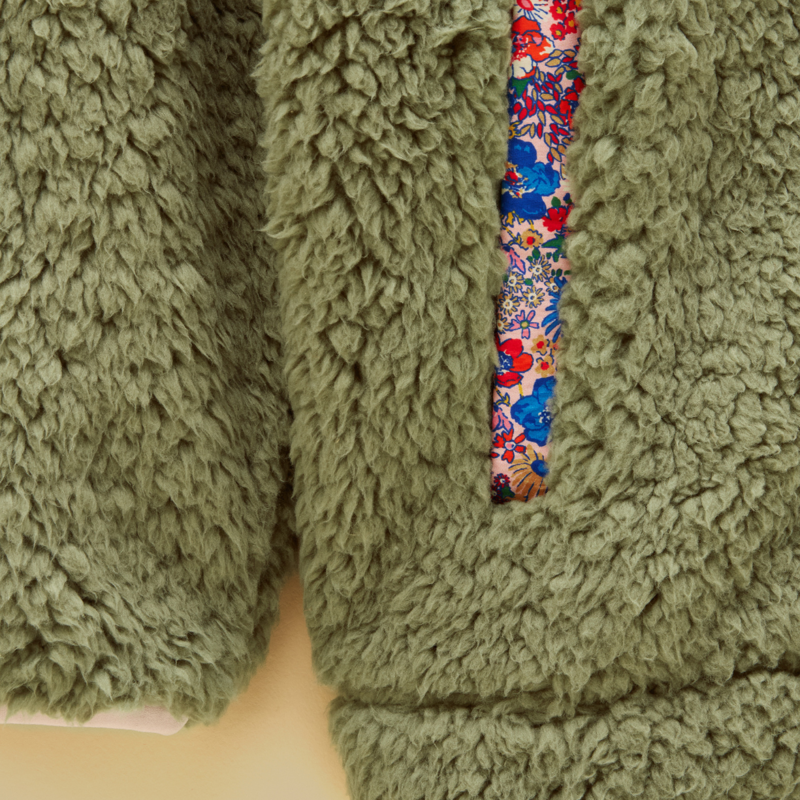 Joules Girls' Tilly Full Zip Fleece - Khaki Green-3