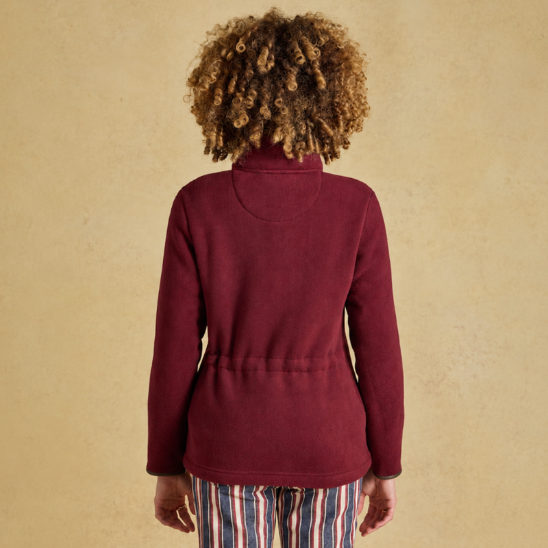 Joules Ladies Heritage Full Zip Fleece - Red-2